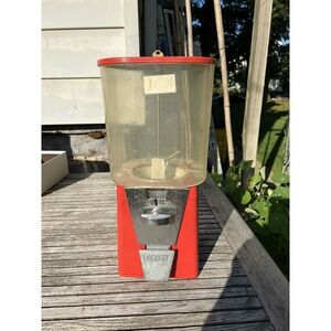 10 Cent Vintage Oak Plastic Globe Gumball Candy Nut Vending Machine w/Key